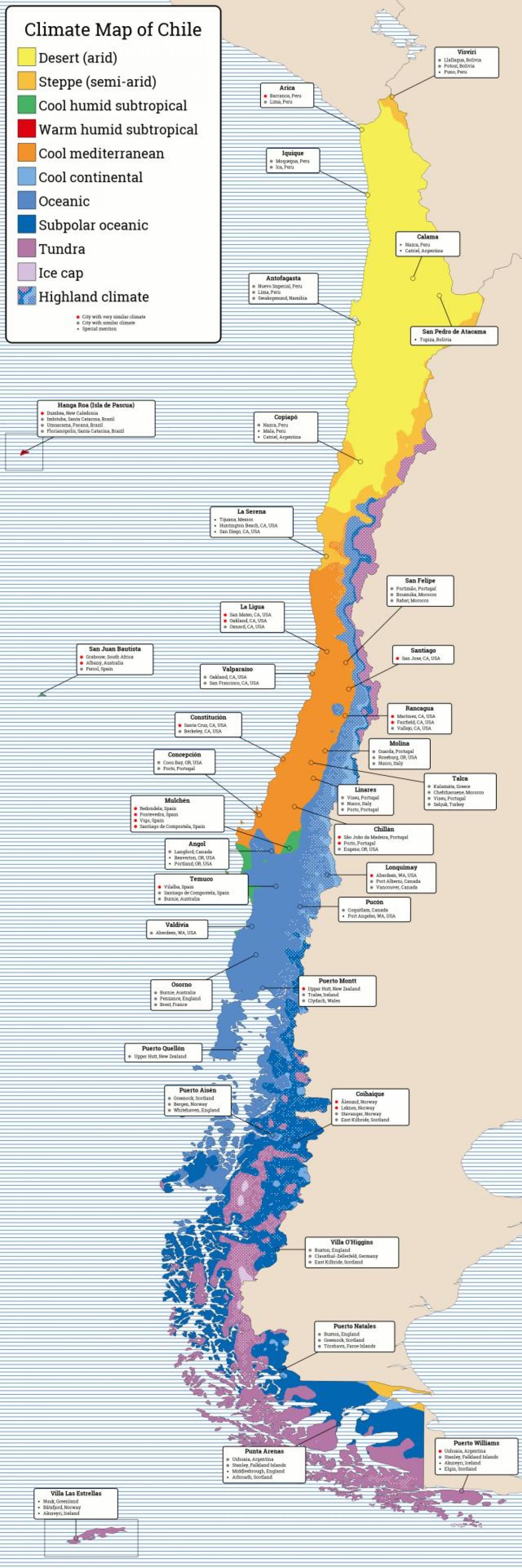 Harta e klimës Kili