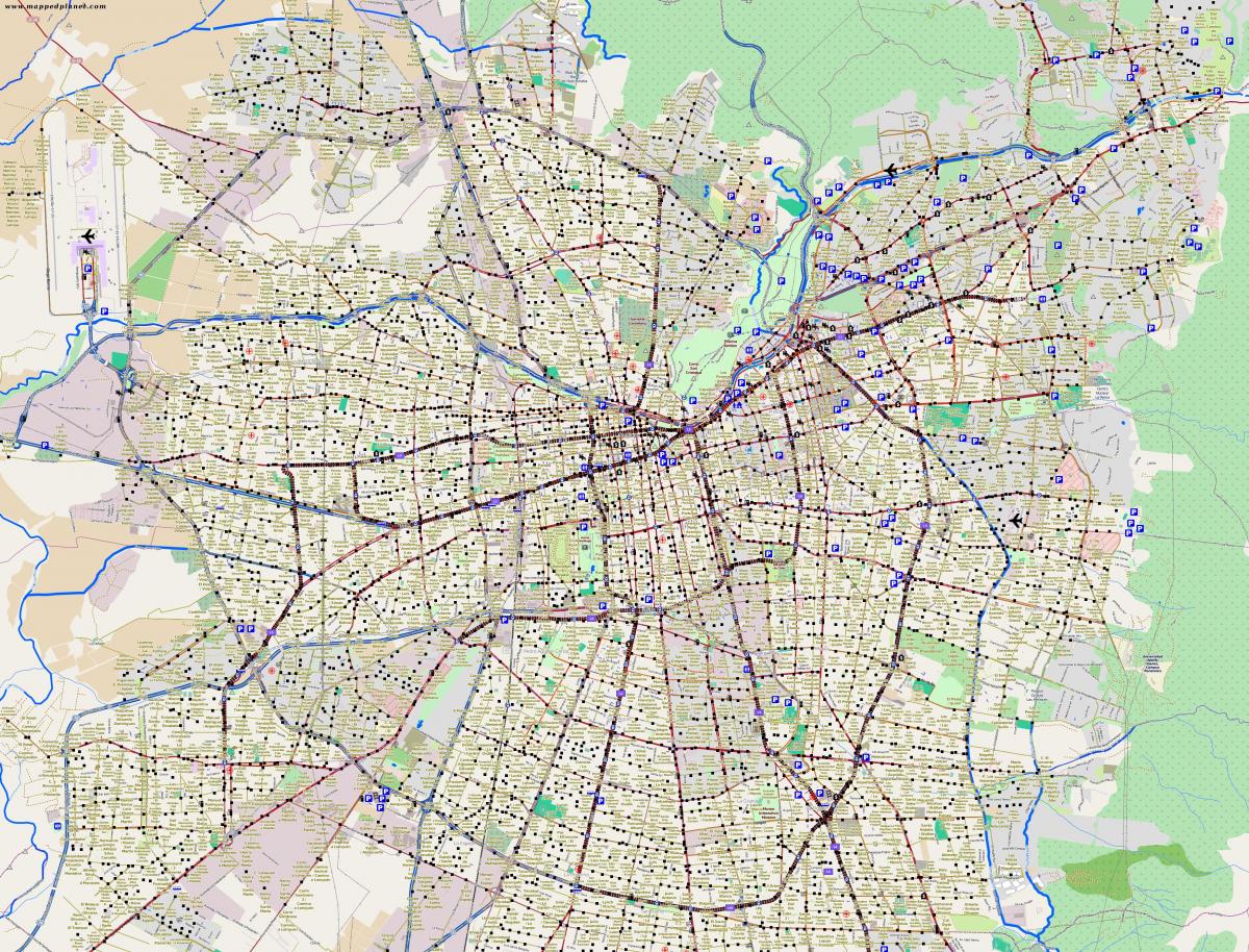 harta e qytetit santiago Kili