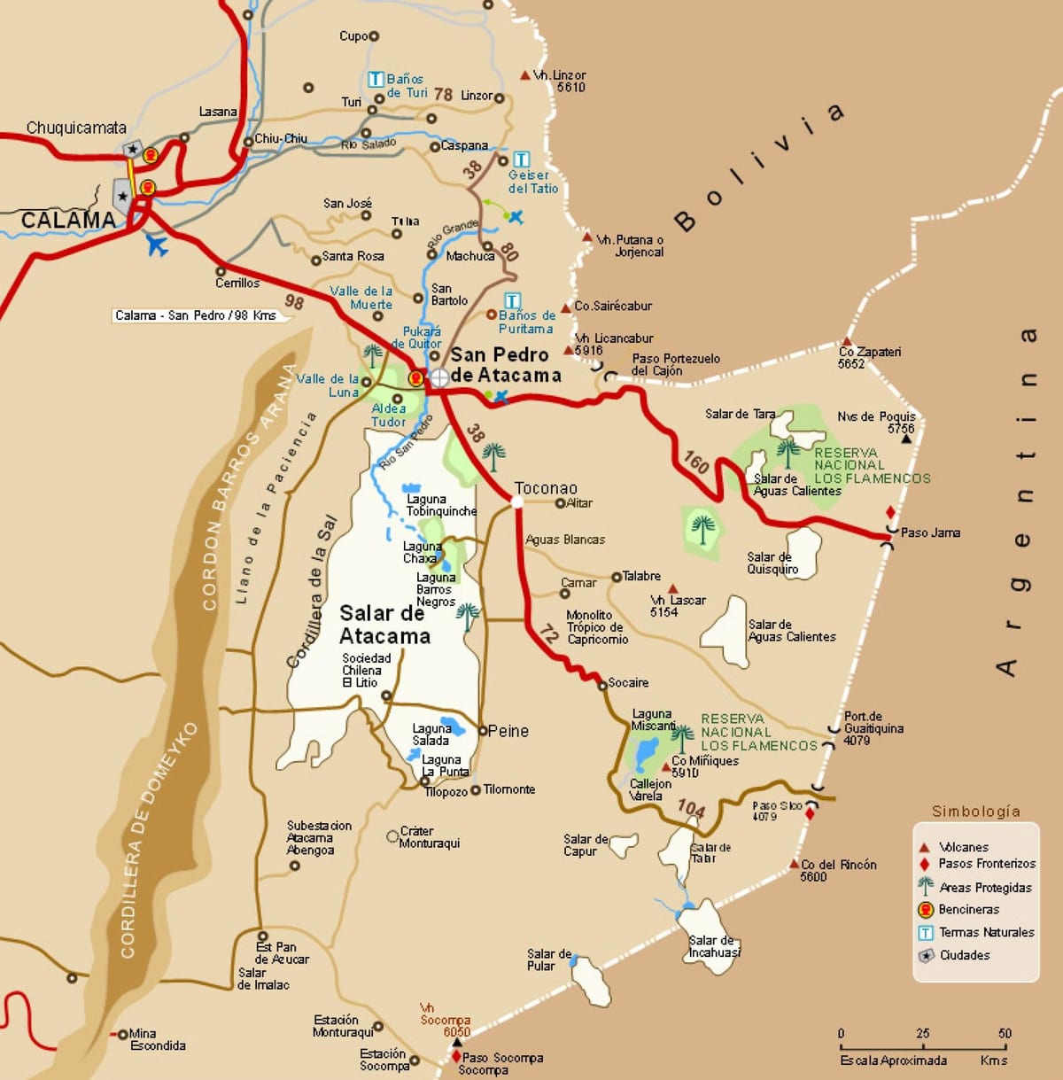 Harta e atacama Kili