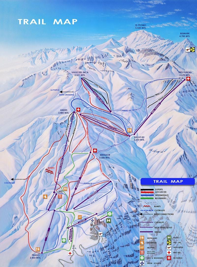 Harta e Kili ski resorts