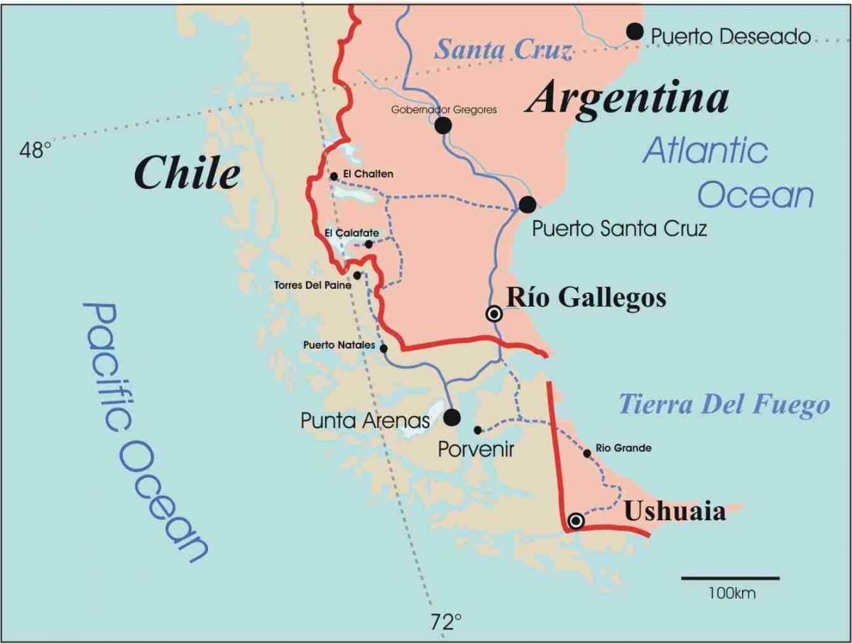 Harta e patagoni Kili